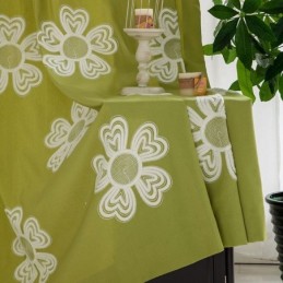 Nordisk Stil Broderad Gardin Måttbeställd Gardinblomma Polybomull För Vardagsrum Sovrum