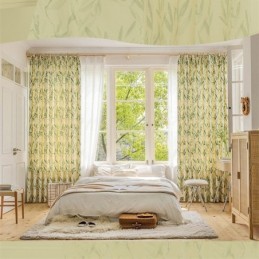 Amerikanska Chevron-Gardiner Med Bläckmönster Och Bambublad