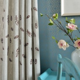 Nordisk Mörkläggningsgardin Måttbeställd Gardin Fiskbensmönster Jacquard För Vardagsrum Sovrum