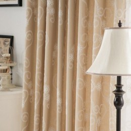 Broderad Växtgardin Måttbeställd Gardin I Nordisk Stil Bomull För Vardagsrum/Sovrum