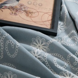 Broderad Växtgardin Måttbeställd Gardin I Nordisk Stil Bomull För Vardagsrum/Sovrum