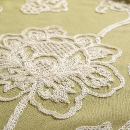 Mörkläggningsgardin I Bomull Och Linne, Måttbeställd, Nordisk Blommig Broderi, För Vardagsrum Och Sovrum