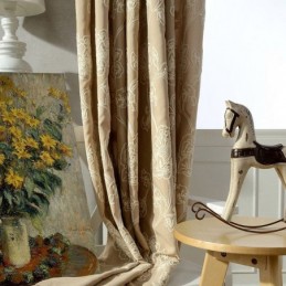 Mörkläggningsgardin I Bomull Och Linne, Måttbeställd, Nordisk Blommig Broderi, För Vardagsrum Och Sovrum