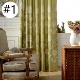 Mörkläggningsgardin I Bomull Och Linne, Måttbeställd, Nordisk Blommig Broderi, För Vardagsrum Och Sovrum