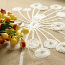 Mörkläggningsgardin I Bomull, Måttbeställd, Nordisk Maskros Broderad, För Vardagsrum/Sovrum