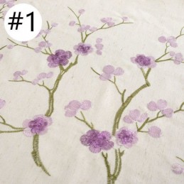 Nordisk Mörkläggningsgardin Måttbeställd Gardin Bomull Plommonblomma Broderad