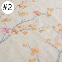 Nordisk Mörkläggningsgardin Måttbeställd Gardin Bomull Plommonblomma Broderad