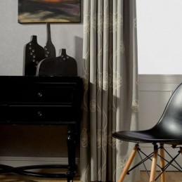 Mörkläggningsgardin Måttbeställd Gardin Nordisk Broderad För Vardagsrum/Sovrum