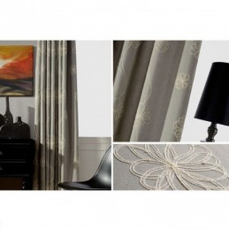 Mörkläggningsgardin Måttbeställd Gardin Nordisk Broderad För Vardagsrum/Sovrum