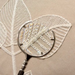 Mörkläggningsgardin I Bomull Och Linne, Måttbeställd, Nordisk Lövverk, Broderad För Vardagsrum Och Sovrum