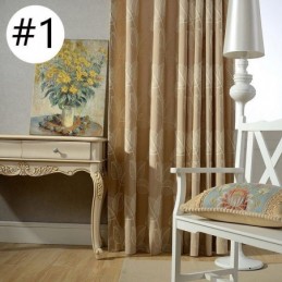 Mörkläggningsgardin I Bomull Och Linne, Måttbeställd, Nordisk Lövverk, Broderad För Vardagsrum Och Sovrum