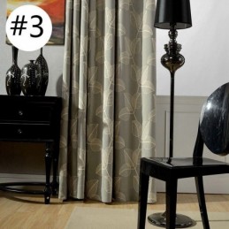 Mörkläggningsgardin I Bomull Och Linne, Måttbeställd, Nordisk Lövverk, Broderad För Vardagsrum Och Sovrum