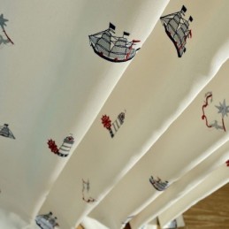 Mörkläggningsgardin I Bomull För Barn, Måttbeställd, Broderad Fyr