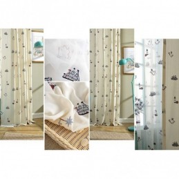 Mörkläggningsgardin I Bomull För Barn, Måttbeställd, Broderad Fyr