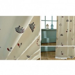 Mörkläggningsgardin I Bomull För Barn, Måttbeställd, Broderad Fyr