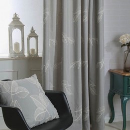 Mörkläggningsgardin I Bomull, Måttbeställd, Broderad Nordisk Lövgardin, För Vardagsrum/Sovrum