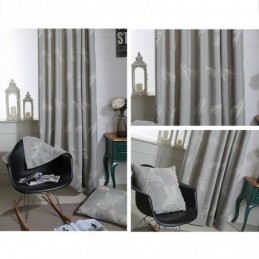 Mörkläggningsgardin I Bomull, Måttbeställd, Broderad Nordisk Lövgardin, För Vardagsrum/Sovrum