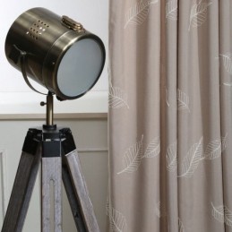 Mörkläggningsgardin I Bomull, Måttbeställd, Broderad Nordisk Lövgardin, För Vardagsrum/Sovrum