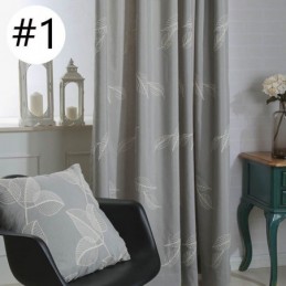 Mörkläggningsgardin I Bomull, Måttbeställd, Broderad Nordisk Lövgardin, För Vardagsrum/Sovrum