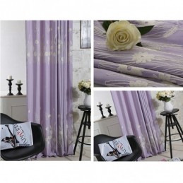 Mörkläggningsgardin I Bomull, Måttbeställd, Broderad Nordisk Växt, För Vardagsrum/Sovrum