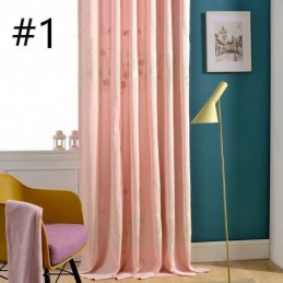 Mörkläggningsgardin I Bomull, Måttbeställd, Broderad Nordisk Växt, För Vardagsrum/Sovrum