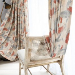 Mörkläggningsgardiner I Bomull Och Linne, Nordiskt Tryck, För Vardagsrum Och Sovrum