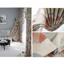 Mörkläggningsgardiner I Bomull Och Linne, Nordiskt Tryck, För Vardagsrum Och Sovrum