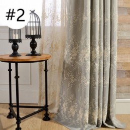 Nordisk Växtbroderad Gardin Måttbeställd Gardin I Linne För Vardagsrum/Sovrum