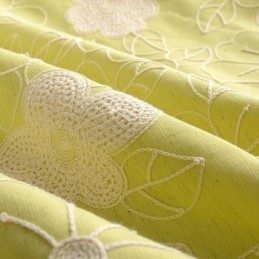 Mörkläggningsgardin I Bomull Och Linne I Nordisk Stil, Måttbeställd, Blombroderad Gardin För Vardagsrum Och Sovrum