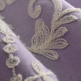 Mörkläggningsgardin I Europeisk Bomull, Måttbeställd, Broderad Blomma