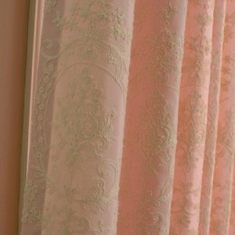 Mörkläggningsgardin I Europeisk Bomull, Måttbeställd, Broderad Blomma