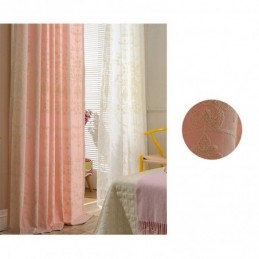 Mörkläggningsgardin I Europeisk Bomull, Måttbeställd, Broderad Blomma