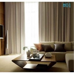 Moderna Enfärgade Mörkläggningsgardiner I Linne, Premium, Anpassade, Vardagsrum/Matsal