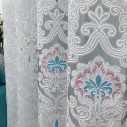 Broderad Mörkläggningsgardin, Måttbeställd Gardin, Blommiga Fönstergardiner I Europeisk Stil För Vardagsrum