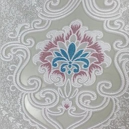 Broderad Mörkläggningsgardin, Måttbeställd Gardin, Blommiga Fönstergardiner I Europeisk Stil För Vardagsrum