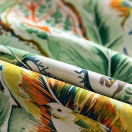 Måttbeställda Gardingardiner Oljemålade Löv Amerikanskt Tryckta Mörkläggningsgardiner