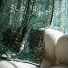 Amerikansk Polybomullsgardin Måttbeställd Gardin Växttryckta Halvmörkläggningsgardiner