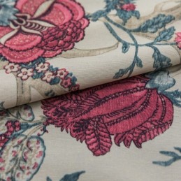 Mönstringsgardiner I Polybomull Mönstringsgardiner Med Amerikanskt Blommönster