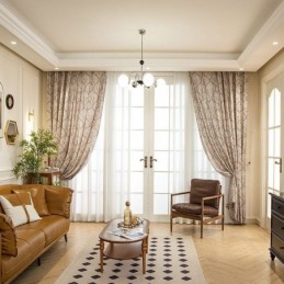 Mörkläggningsgardiner I Polycotton Med Tryck, Amerikanskt Vintagemönster