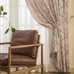 Mörkläggningsgardiner I Polycotton Med Tryck, Amerikanskt Vintagemönster