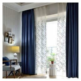 Nordisk Modern Enfärgad Gardin Måttbeställd Gardin Svart Siden Mörkläggningsgardiner Bomull Och Linne