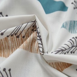 Mörkläggningsgardin I Kontrastfärg, Måttbeställd Gardin, Miljöskyddande, Lövtryck, Mörkläggningsgardin