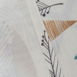 Mörkläggningsgardin I Kontrastfärg, Måttbeställd Gardin, Miljöskyddande, Lövtryck, Mörkläggningsgardin