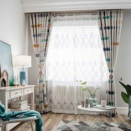 Enkel Tecknad Gardin Måttbeställd Gardin Söt Vildgåstryck Barnrumstyg