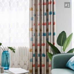 Enkel Tecknad Gardin Måttbeställd Gardin Söt Vildgåstryck Barnrumstyg