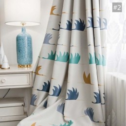 Enkel Tecknad Gardin Måttbeställd Gardin Söt Vildgåstryck Barnrumstyg