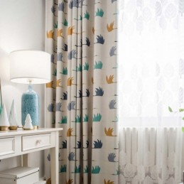 Enkel Tecknad Gardin Måttbeställd Gardin Söt Vildgåstryck Barnrumstyg