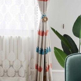 Enkel Tecknad Gardin Måttbeställd Gardin Söt Vildgåstryck Barnrumstyg