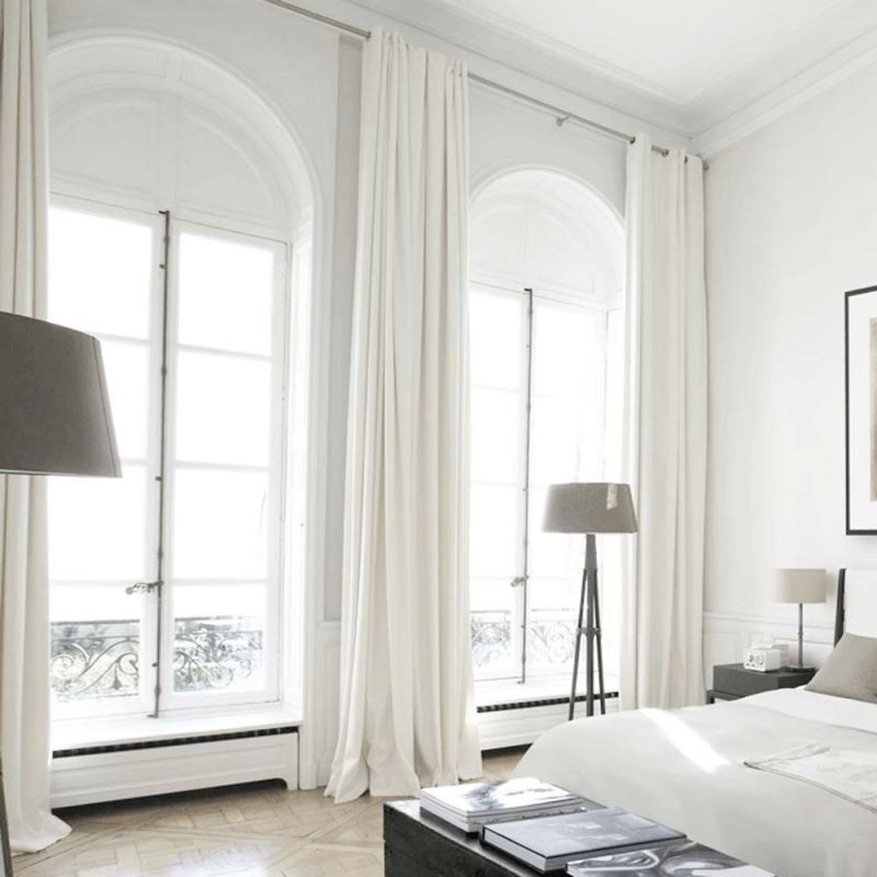Enkel Halvmörkläggningsgardin Måttbeställd Gardin Vit Enfärgad Vardagsrum