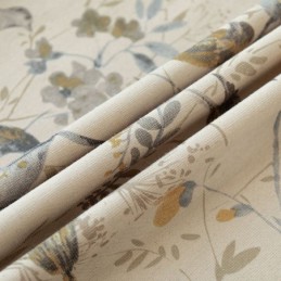 Mörkläggningsgardin I Linne, Måttbeställd, Tryckt Med Växt, För Vardagsrum Och Sovrum